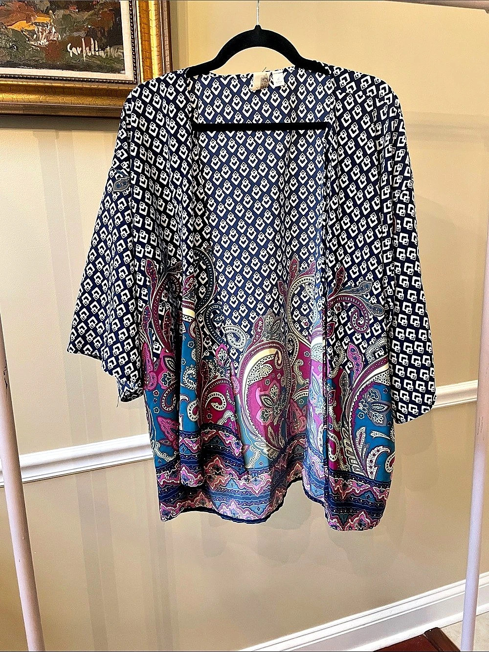 Paisley Tunic in Blue & Pink Like New